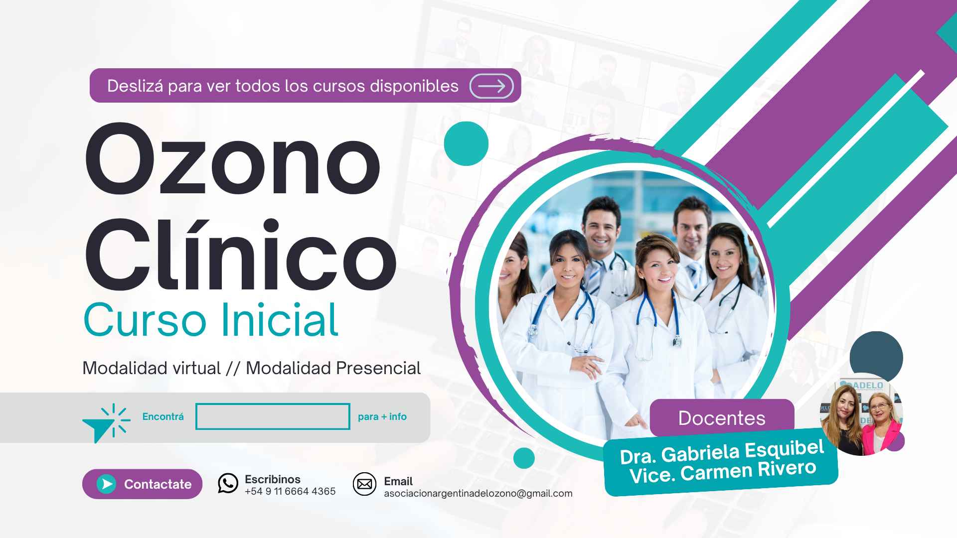 Curso de ozonoterapia.Curso para médicos enfermeros y profesionales de la salud.PRP ozonizado.Medicina estética y ozonoterapia